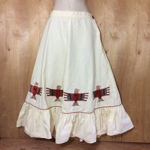 VTG SALAMINDER Native American Totem Skirt M